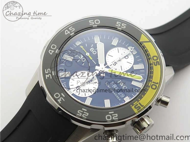 MIROTIME 0117 Aquatimer Chrono IW376702 SS BLS 1:1 Best Edition Black Dial on Black Rubber Strap A WellDesigned 7105